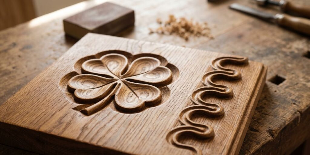 אסתטיקת התלתן והסקאלופ (Clover & Scallop Shapes): המדריך המעשי לעיצוב עץ בגזרות תלת-ממד